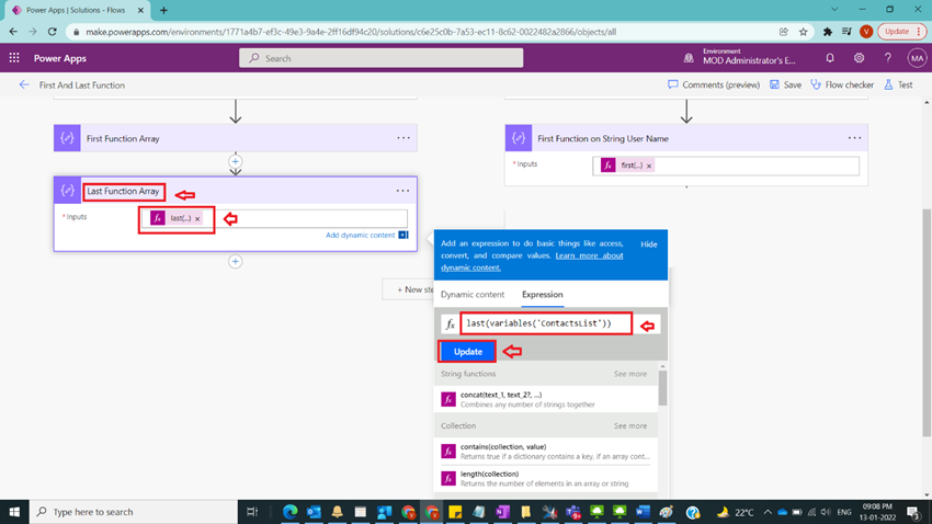 Usage of First & Last Function in Power Automate